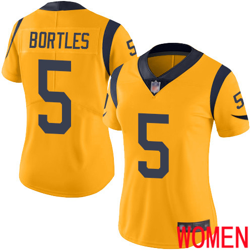Los Angeles Rams Limited Gold Women Blake Bortles Jersey NFL Football #5 Rush Vapor Untouchable->women nfl jersey->Women Jersey